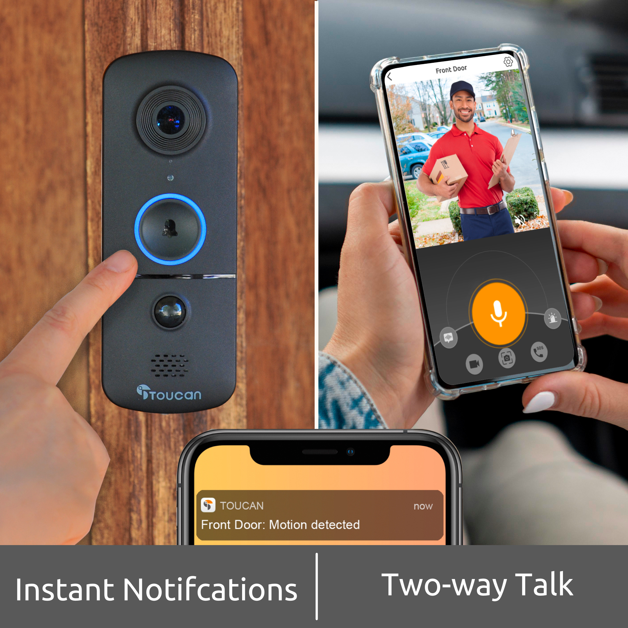 Toucan Wireless Video Doorbell V3 with Chime