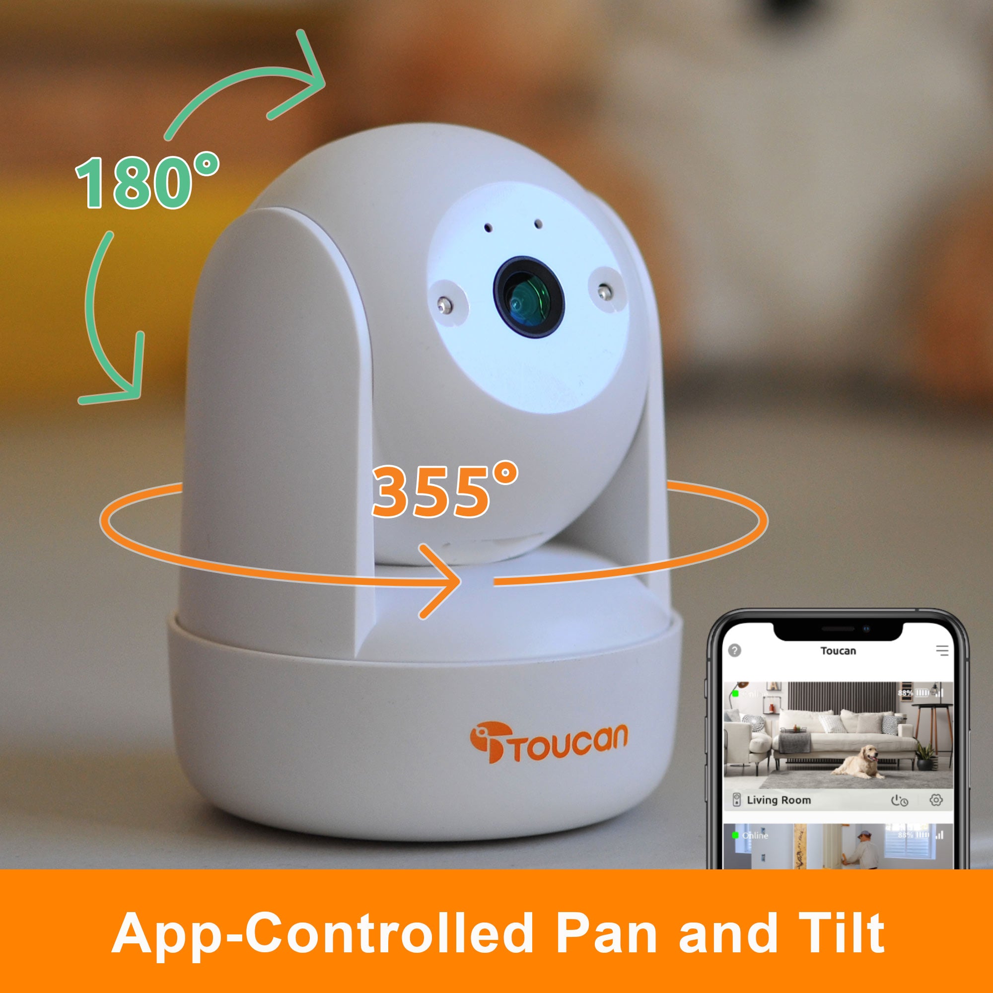 2 Pack | Toucan Seek Indoor Pan & Tilt Security Camera