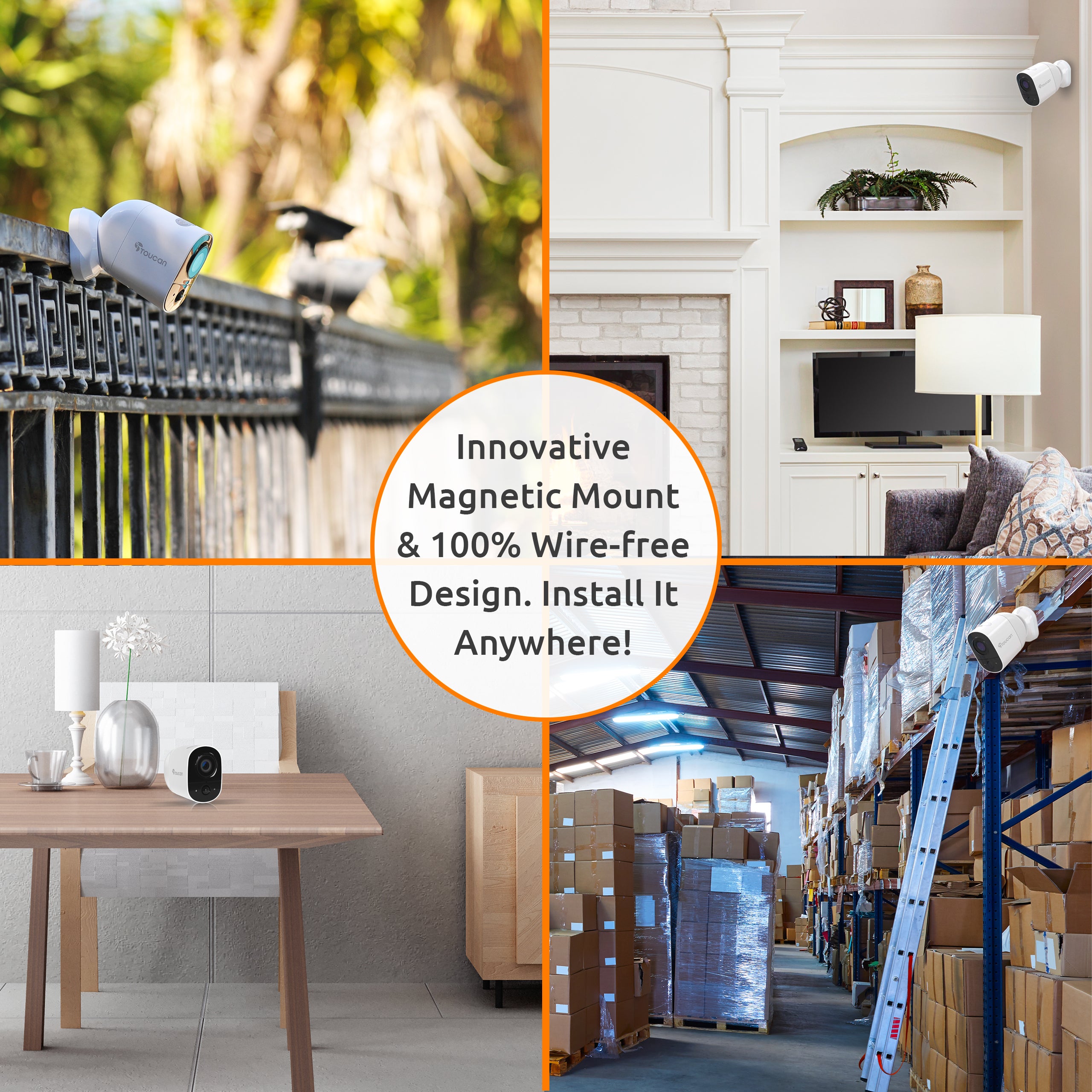 Toucan Wireless Video Doorbell & Security Camera Bundle