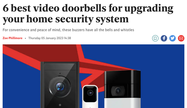 We've been named "best subscription-free doorbell" by The Independent's Indy Best