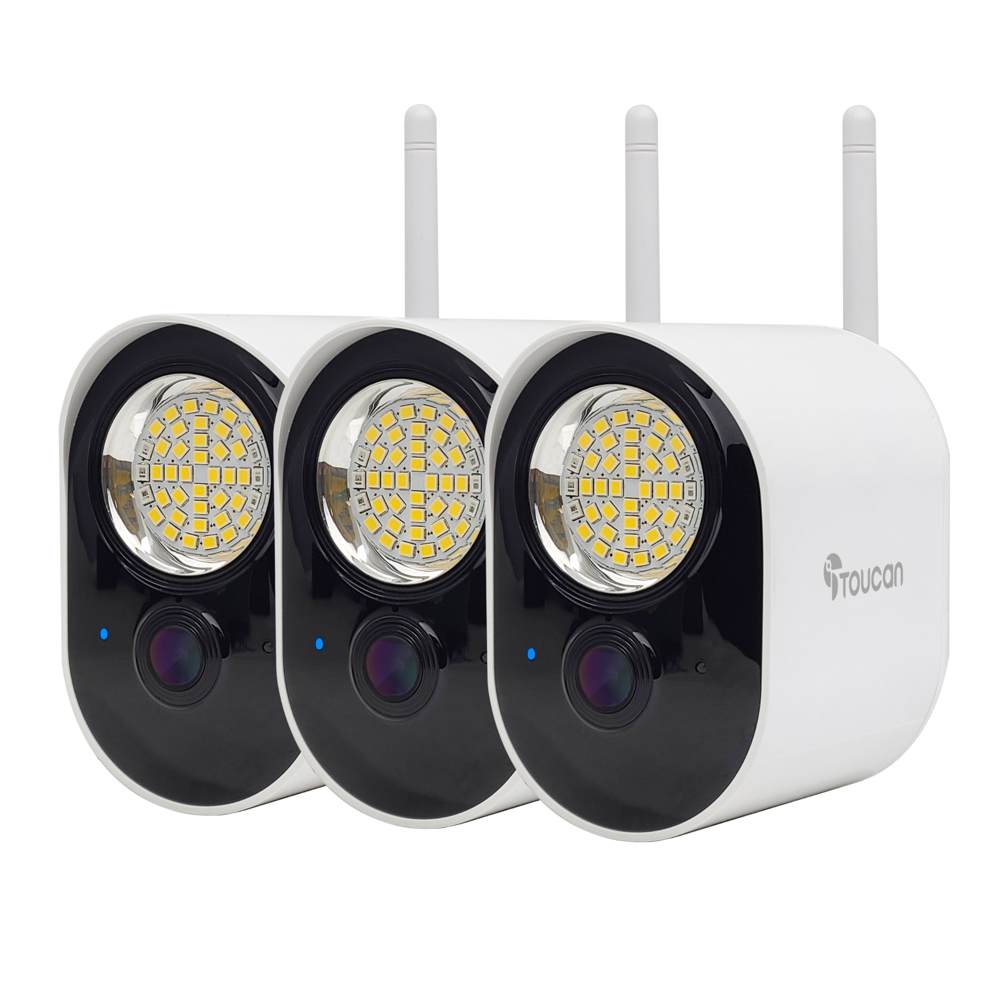3 Toucan Security Light Cameras Wired with Floodlight