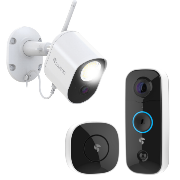 Toucan Security Light Camera + Toucan Wireless Video Doorbell PLUS - BUNDLE